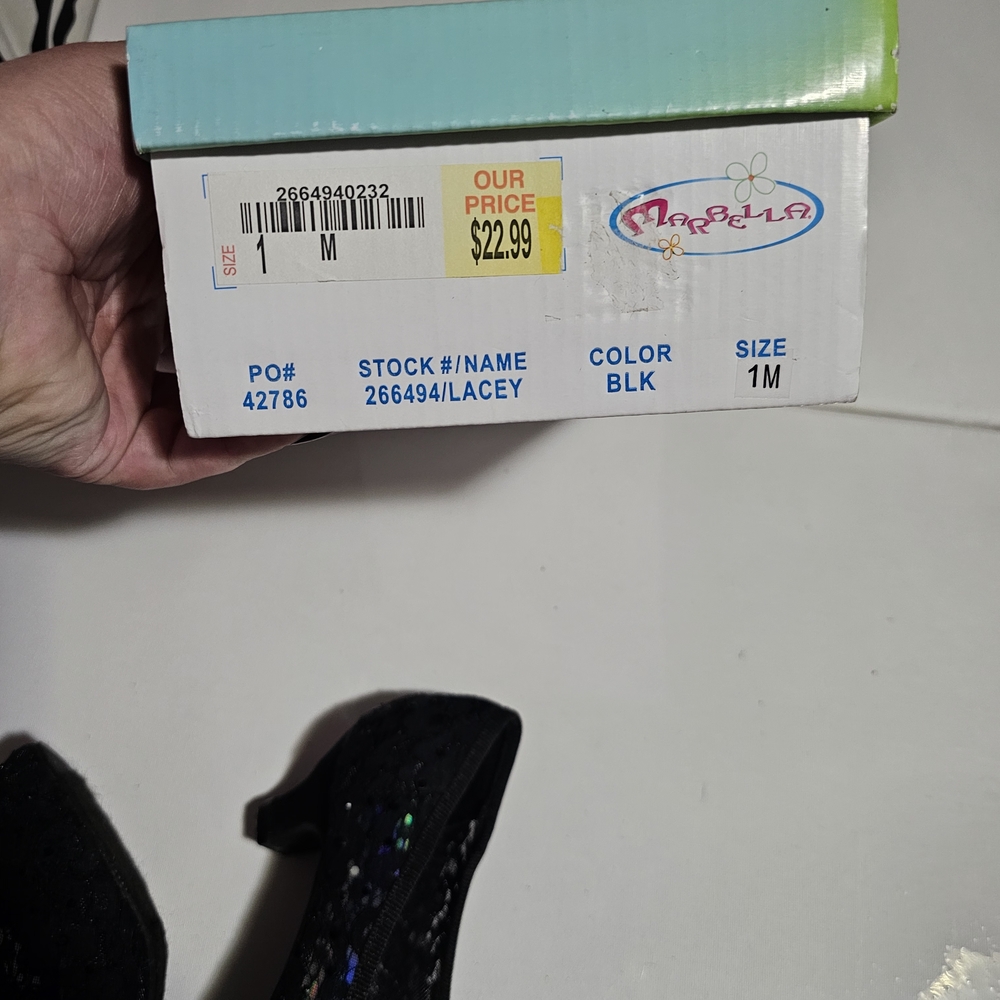 Chic Black Lace Kids Dress Shoes - Picture 7 of 8